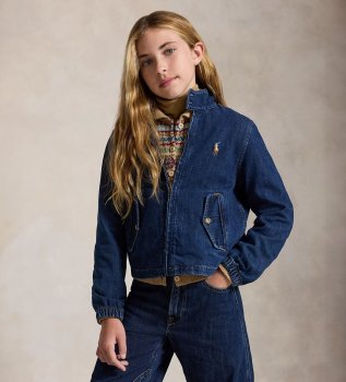 Giacca di denim indaco blu