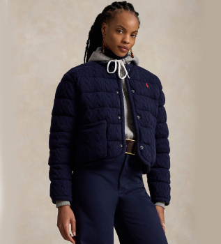 Giacca di lana e cachemire con bottoni blu navy