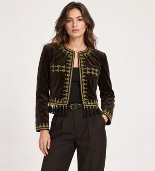 Veste en velours avec ornements
marron