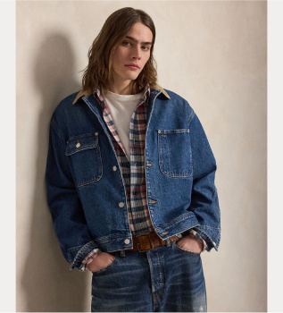 Corduroy spijkerjas blauw