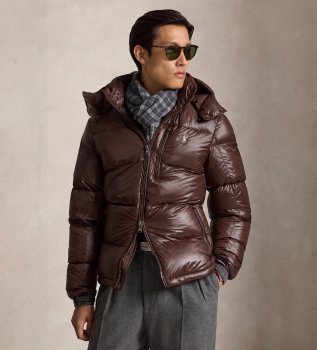 Shiny brown down Gorham jacket