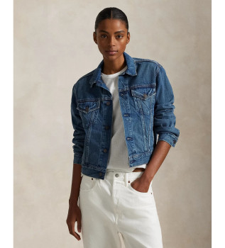 Truckerjakke i bl� denim