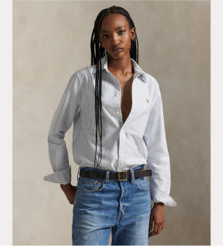 Camisa Classic Fit Striped Oxford hvid, blå