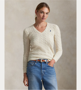 Cardigan beige en laine et cachemire