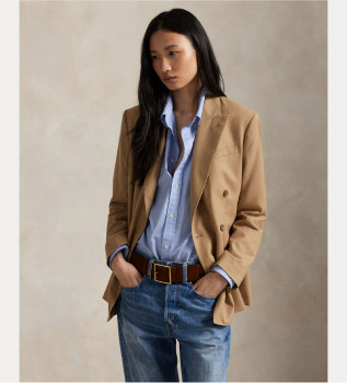 Bruine wollen blazer met dubbele borst