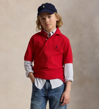 Polo icónico de piqué rojo