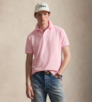 O icónico pólo de piqué Classic Fit cor-de-rosa