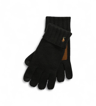 Guantes tctiles de lana merino negro