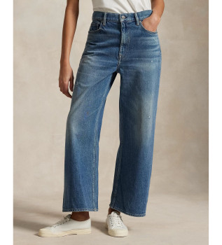 Jean bleu  jambe large et  taille haute