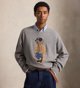 Pull avec Polo Bear coupe ajustée gris
