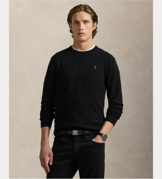 Pull noir  col ras du cou