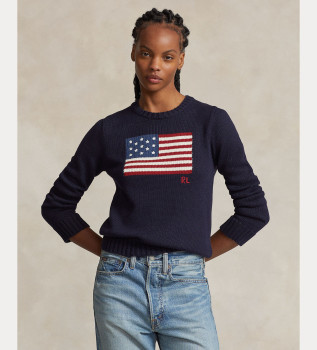 Katoenen trui met marine vlag