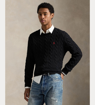 Pull en coton en jersey noir cru