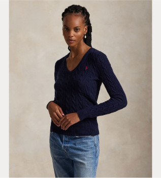 Pull en laine et cachemire marine