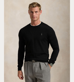 Pull en laine lavable Slim Fit noir