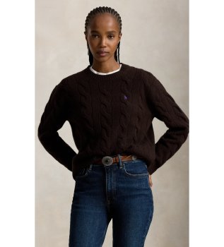 Brown wool and cashmere jumper