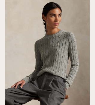 Grijze geknoopte trui