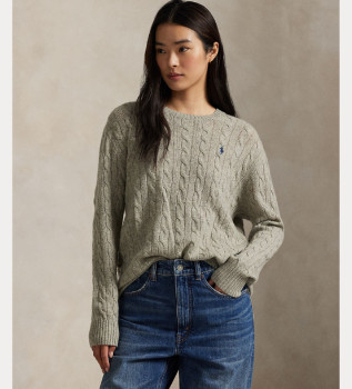 Maglione leggero grigio in lana e cashmere