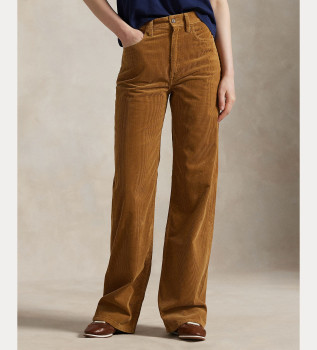 Pantalon large en velours ctel marron