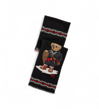 Bufanda con Polo Bear en punto de intarsia negro