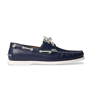 Scarpe da barca in pelle blu navy Merton