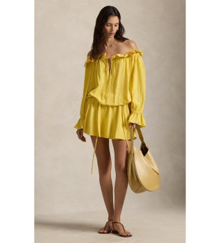 Vestido de crepé amarillo