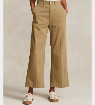 Brown Wide Leg Chino Trousers