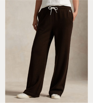 Pantalon de survtement en polaire  cordon de serrage marron