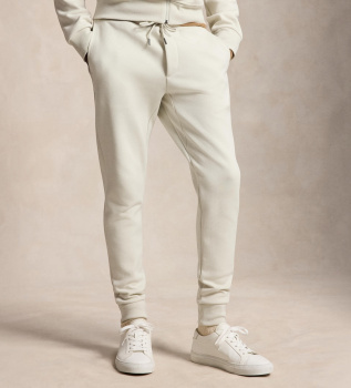 Calça jogger de malha dupla bege