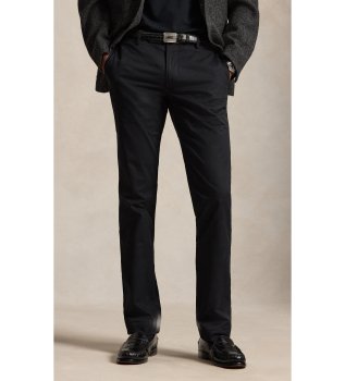Svarta Greenwich Slim Fit-byxor i chino