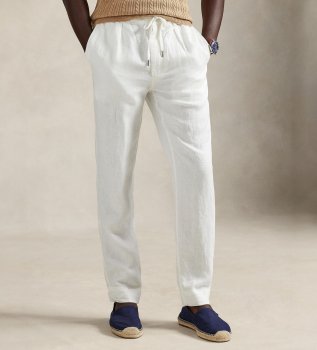 Leinenhose Slim Tapered Fit weiß