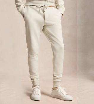 Pantalón jogger de punto doble beige