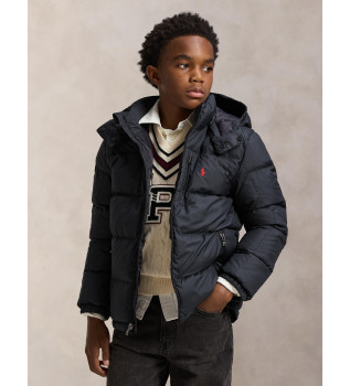 Ripstop donsjack met capuchon zwart