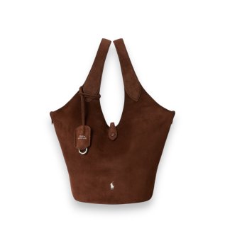 Torba tote Polo Play z brązowego zamszu