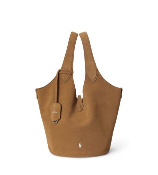 Polo Play tote-taske i brunt ruskind