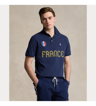 Classic Fit Polo Frankreich blau