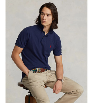 Navy pique polo shirt