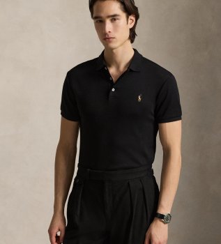 Polo Slim Fit soft touch noir