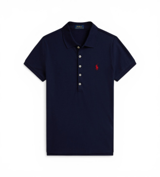 Granatowa koszulka polo Slim Fit Stretch