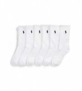 Set van 6 paar witte halfronde sokken