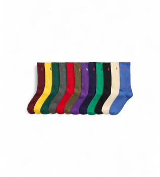 Lot de 12 chaussettes avec cheval multicolore