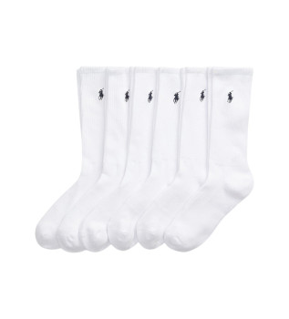 Lot de 6 chaussettes blanches