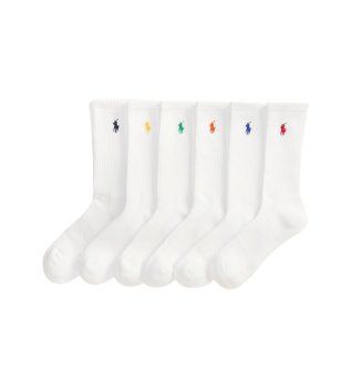 Conjunto de 6 pares de meias brancas