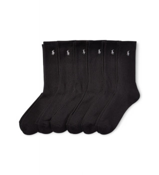 Set di 6 calzini in cotone nero