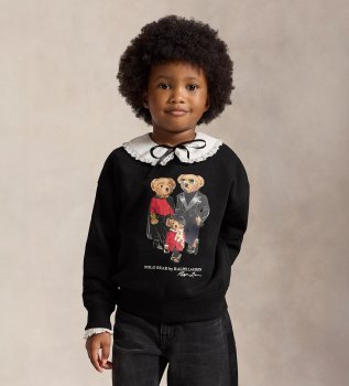 Sweat à capuche avec famille d'ours Polo noir
