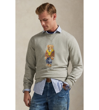 Fleece-Sweatshirt mit grauem Polo-B�r