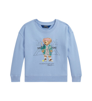 Sweatshirt i frott med bl Polo Bear