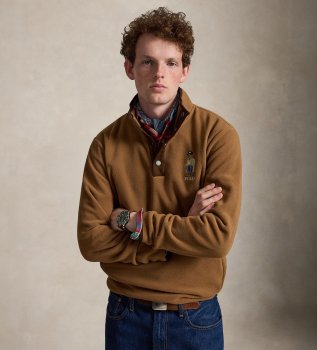 Sweat à col montant heritage bear marron