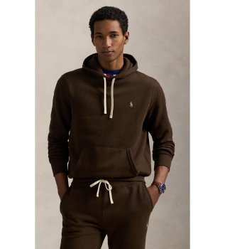 RL-sweatshirt med hætte, brun