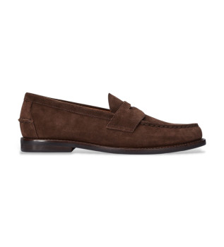 Braune Leder-Slipper von Alston